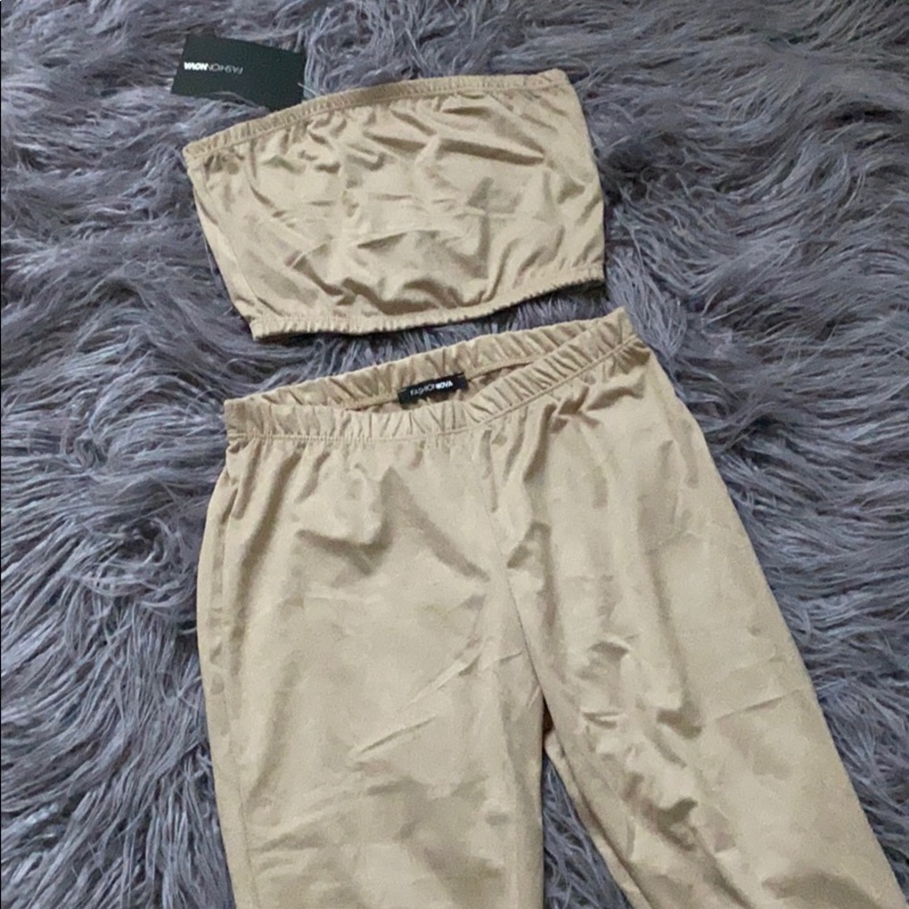 Fashion Nova dress code violation beige set